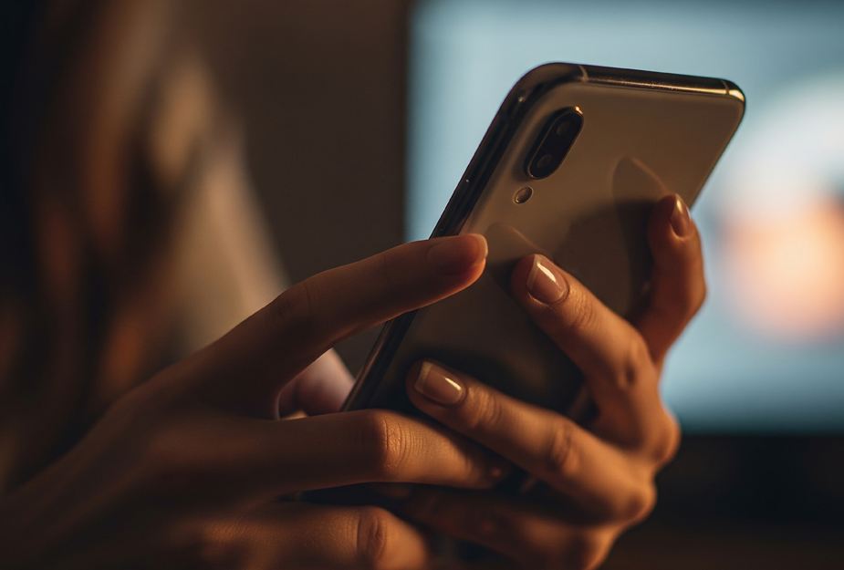 Un téléphone portable tenu dans la main